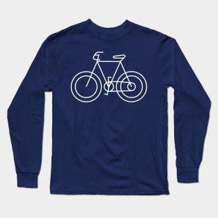 Minimal Bike Illustration in White Long Sleeve T-Shirt